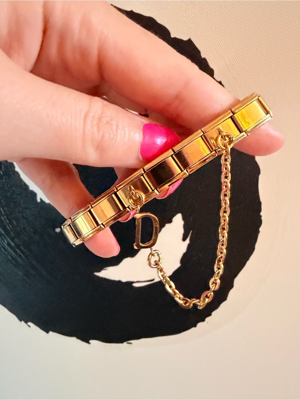 Custom Italian Charm Bracelet – Personalized Gold Tone Name Letter Bracelet